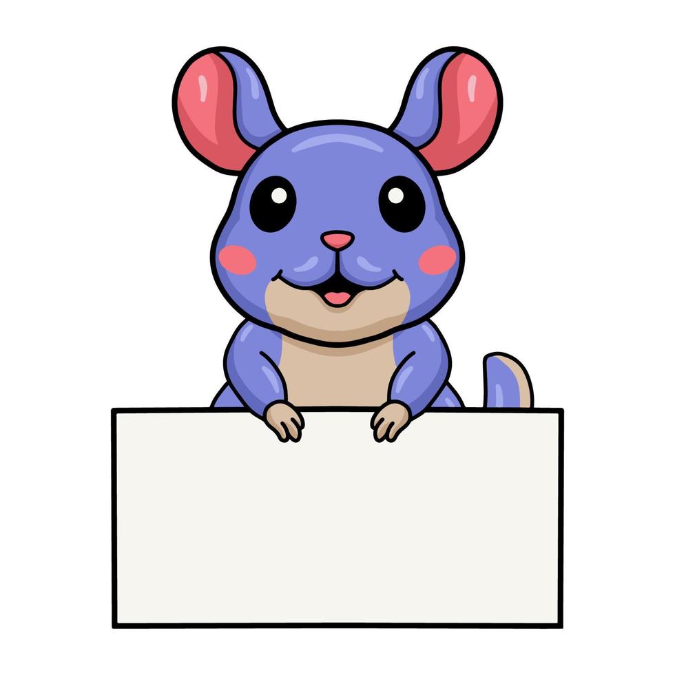 mignon petit dessin animé chinchilla avec signe vierge vecteur