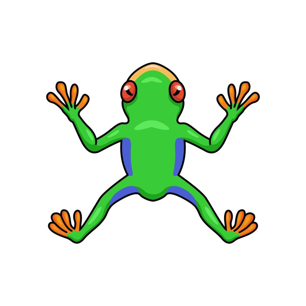 mignon petit personnage de dessin animé de grenouille vecteur