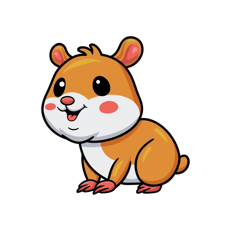 mignon petit personnage de dessin animé de hamster vecteur