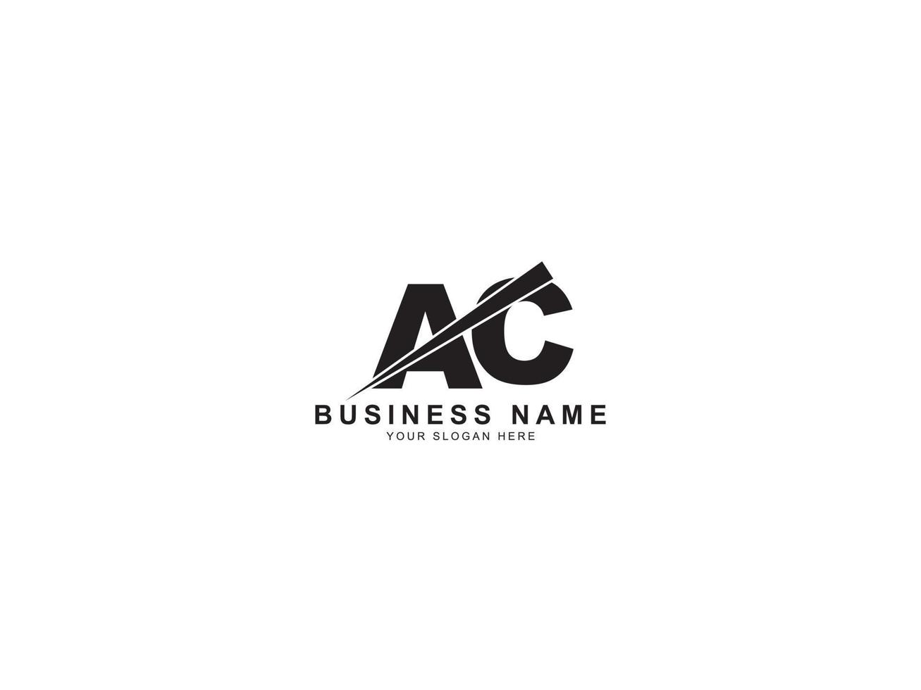 icône du logo lettre ac, conception minimaliste de la lettre du logo ac vecteur