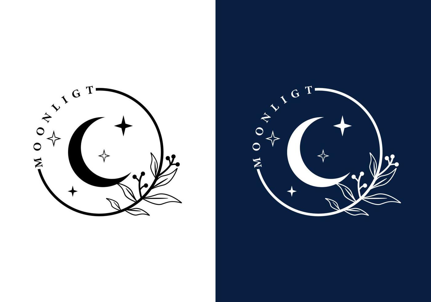 le logo clair de lune convient à tous les symboles commerciaux. vecteur