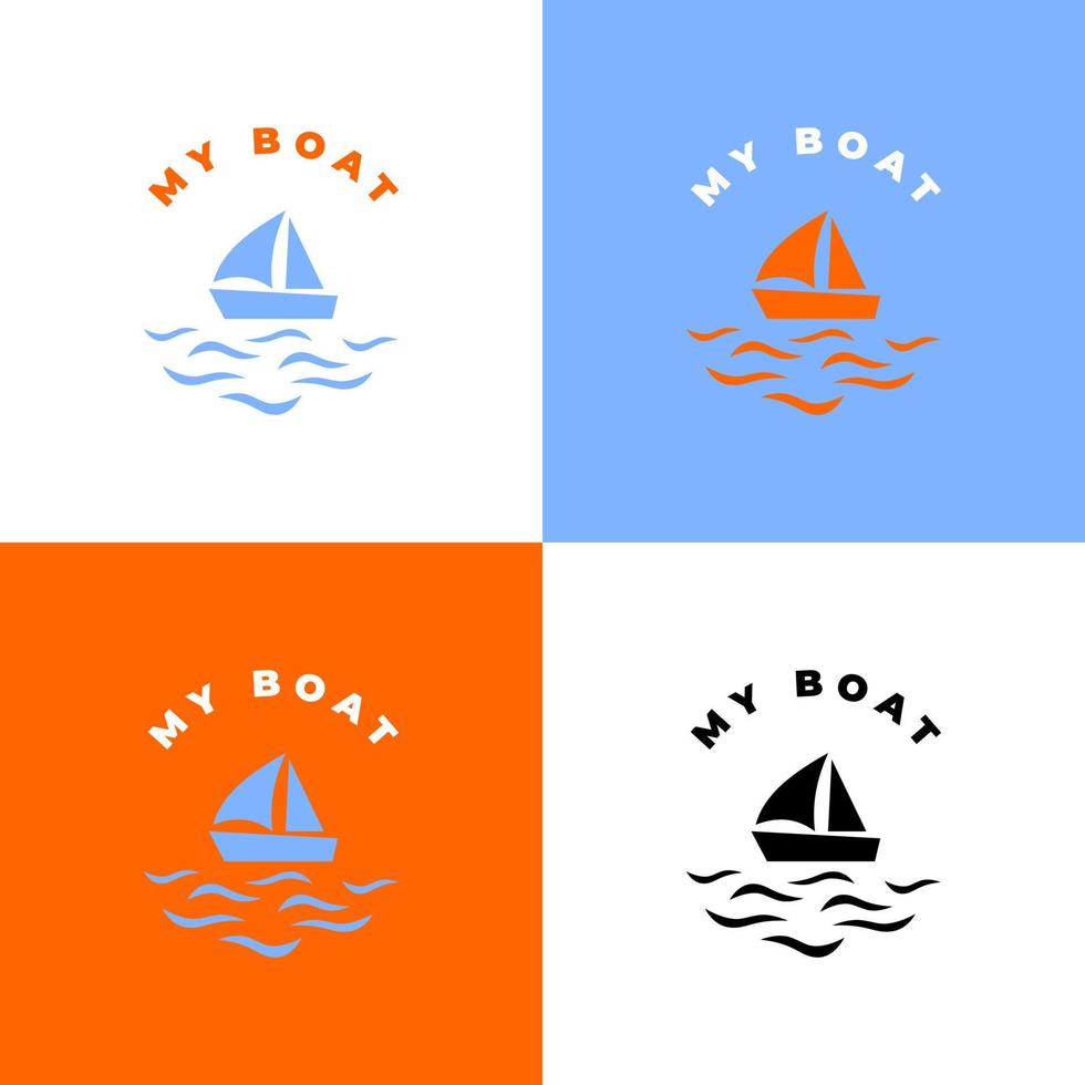 logo de bateau, adapté aux pêcheurs, aux voyages et autres. vecteur