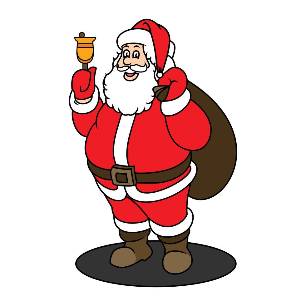 illustration vectorielle de la mascotte ou du personnage mignon du père noël isolé sur fond blanc. style plat. vecteur