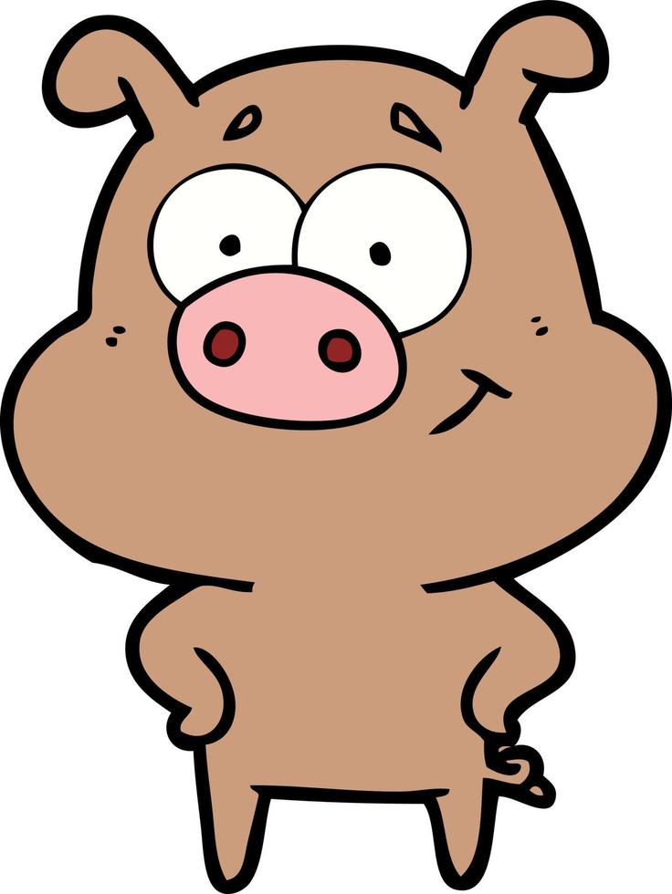 personnage de cochon de vecteur en style cartoon