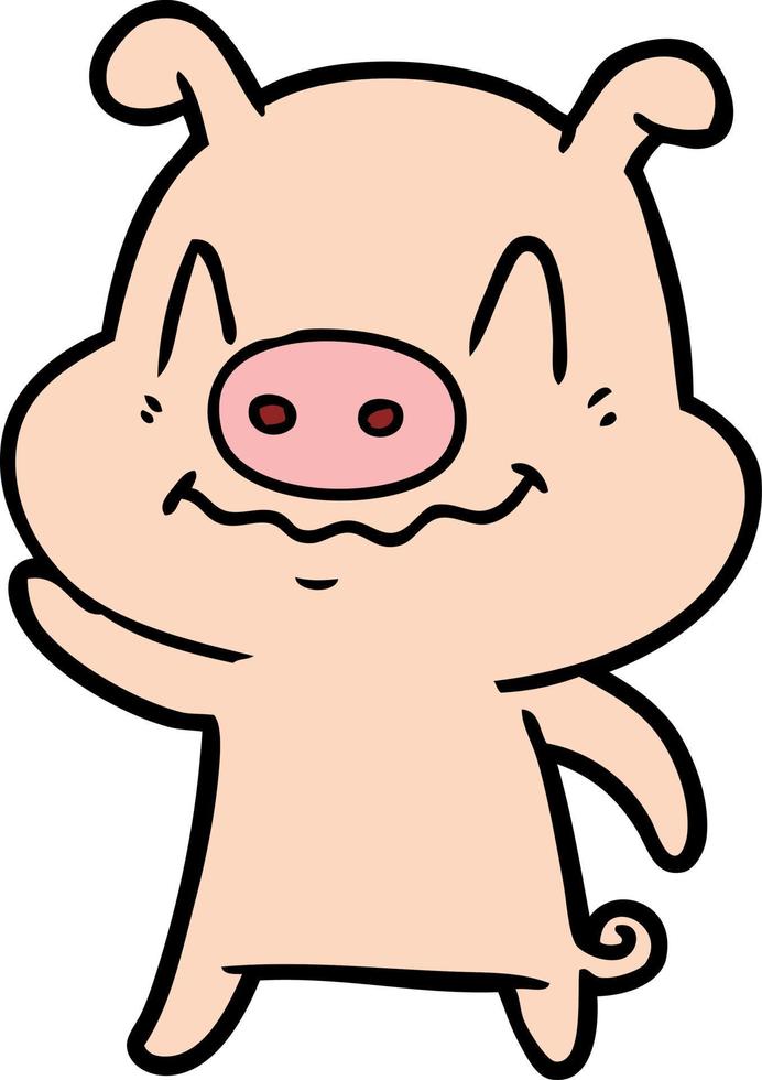 personnage de cochon de vecteur en style cartoon