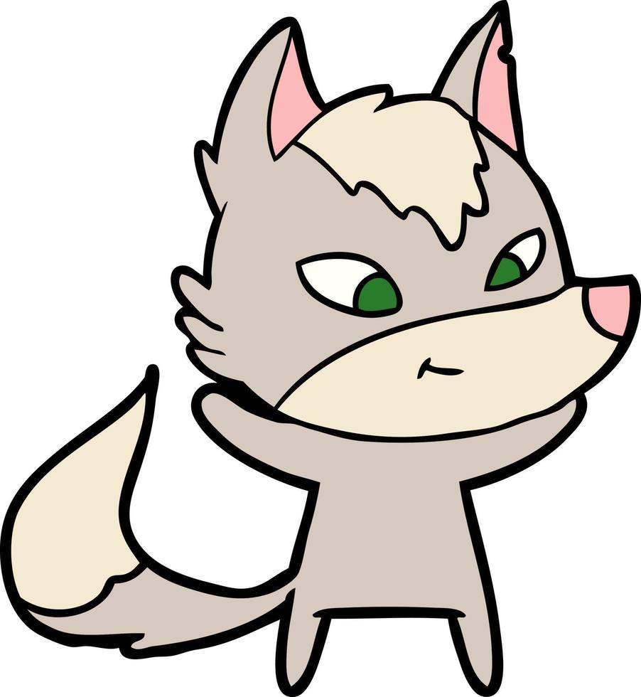 personnage de loup de vecteur en style cartoon