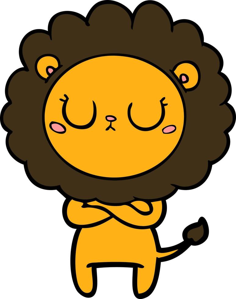 personnage de lion de vecteur en style cartoon