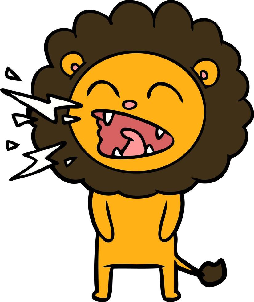 personnage de lion de vecteur en style cartoon