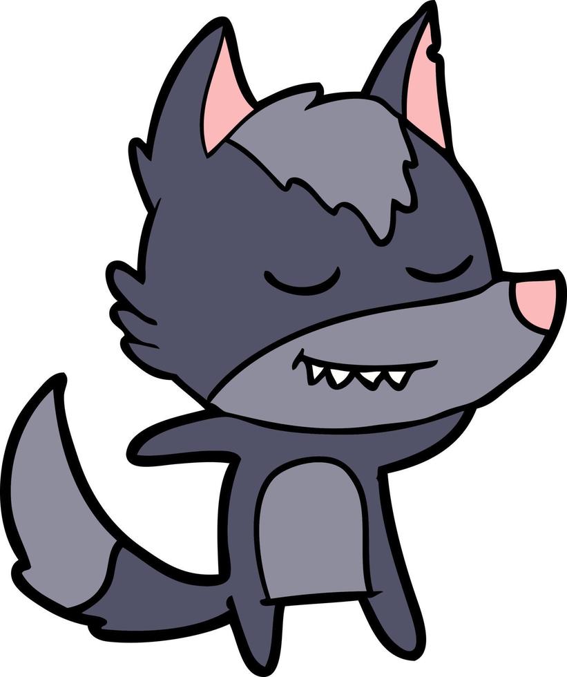 personnage de loup de vecteur en style cartoon