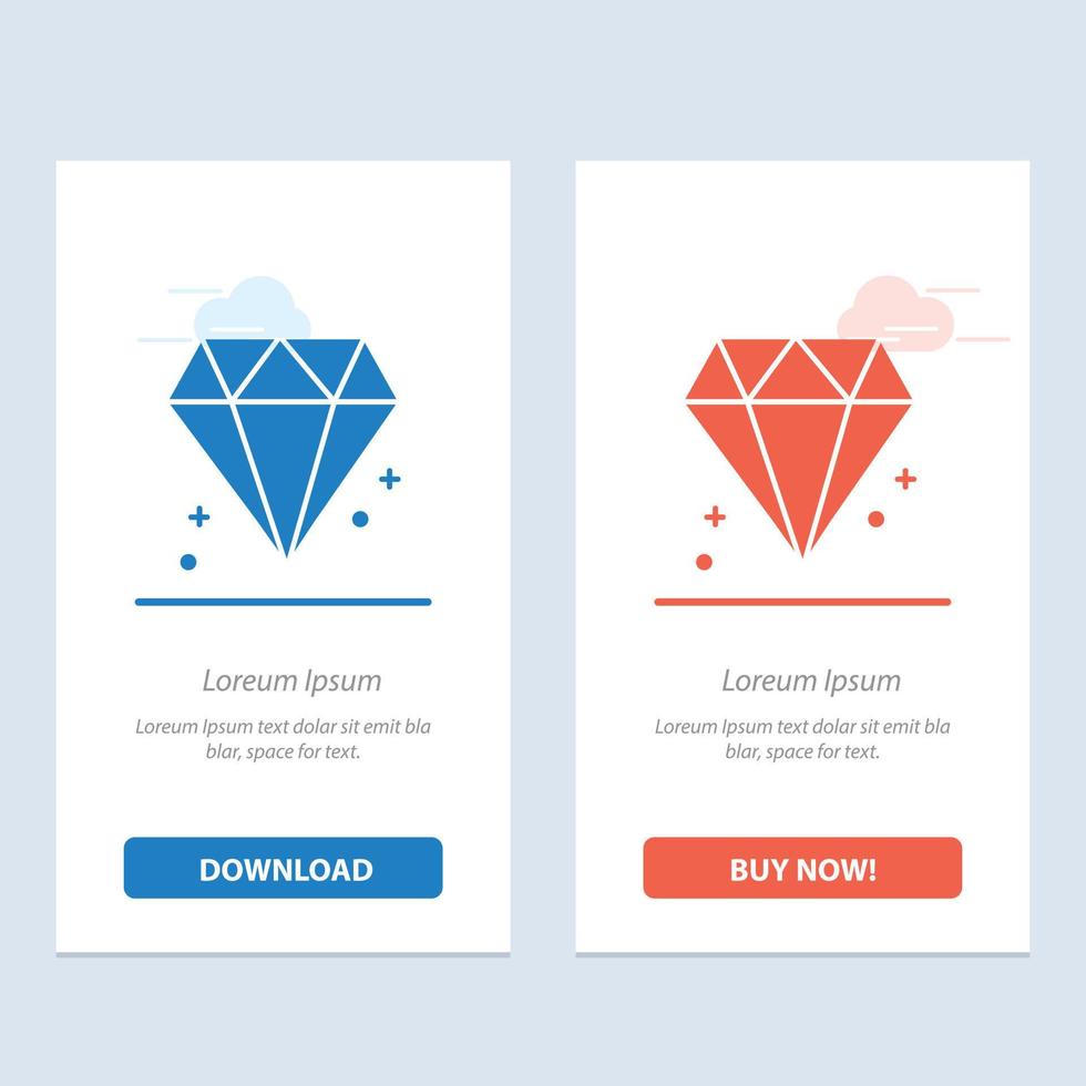 diamant canada bijou bleu et rouge télécharger et acheter maintenant modèle de carte de widget web vecteur
