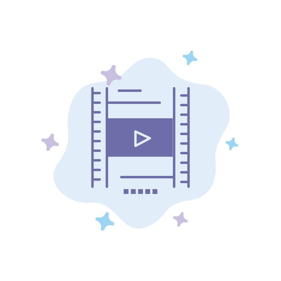 vidéo leçon film education icône bleue sur fond de nuage abstrait vecteur