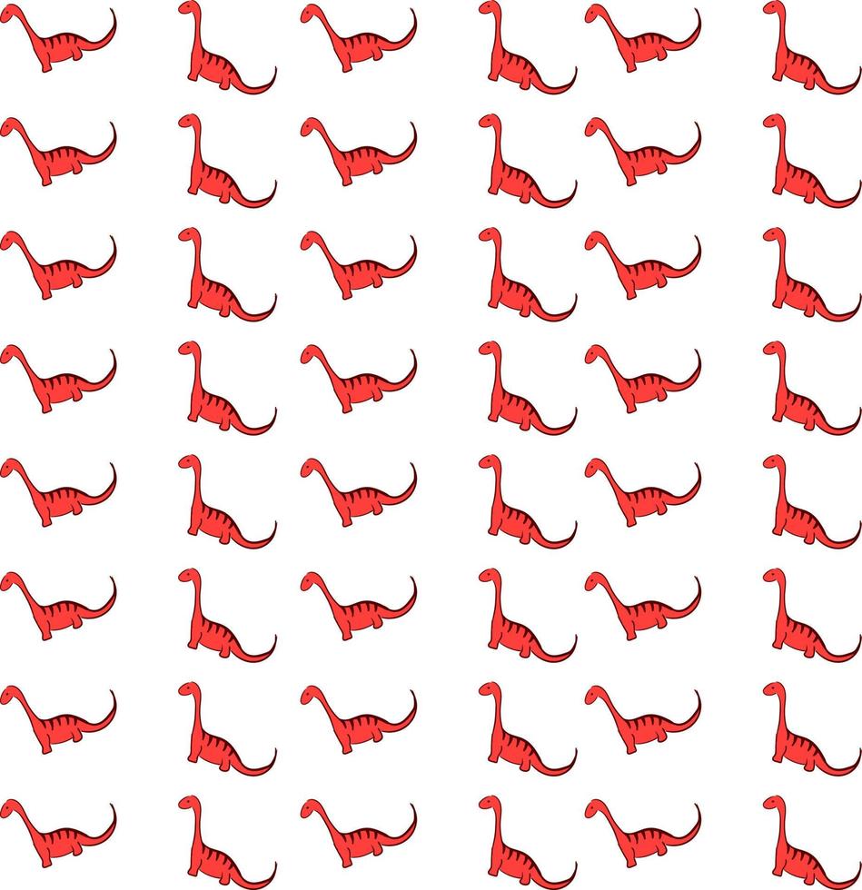 papier peint dinosaure rouge, illustration, vecteur sur fond blanc.