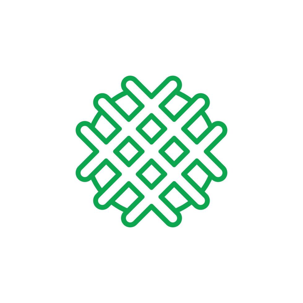 eps10 vecteur vert gaufre abstraite icône d'art en ligne isolée sur fond blanc. symbole de contour de gaufre dans un style moderne simple et plat pour la conception de votre site Web, votre logo et votre application mobile