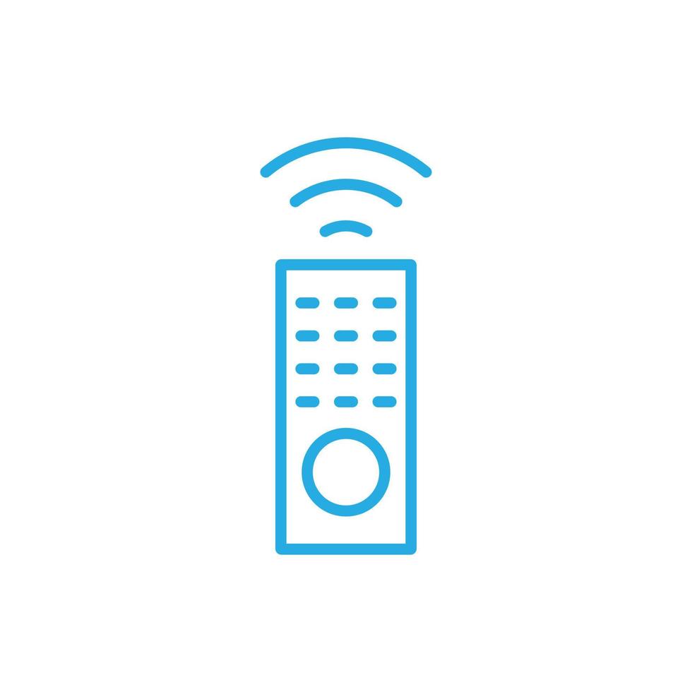 eps10 vecteur bleu télécommande tv ligne art icône isolé sur fond blanc. symbole de contour de télécommande de télévision dans un style moderne simple et plat pour la conception de votre site Web, votre logo et votre application mobile