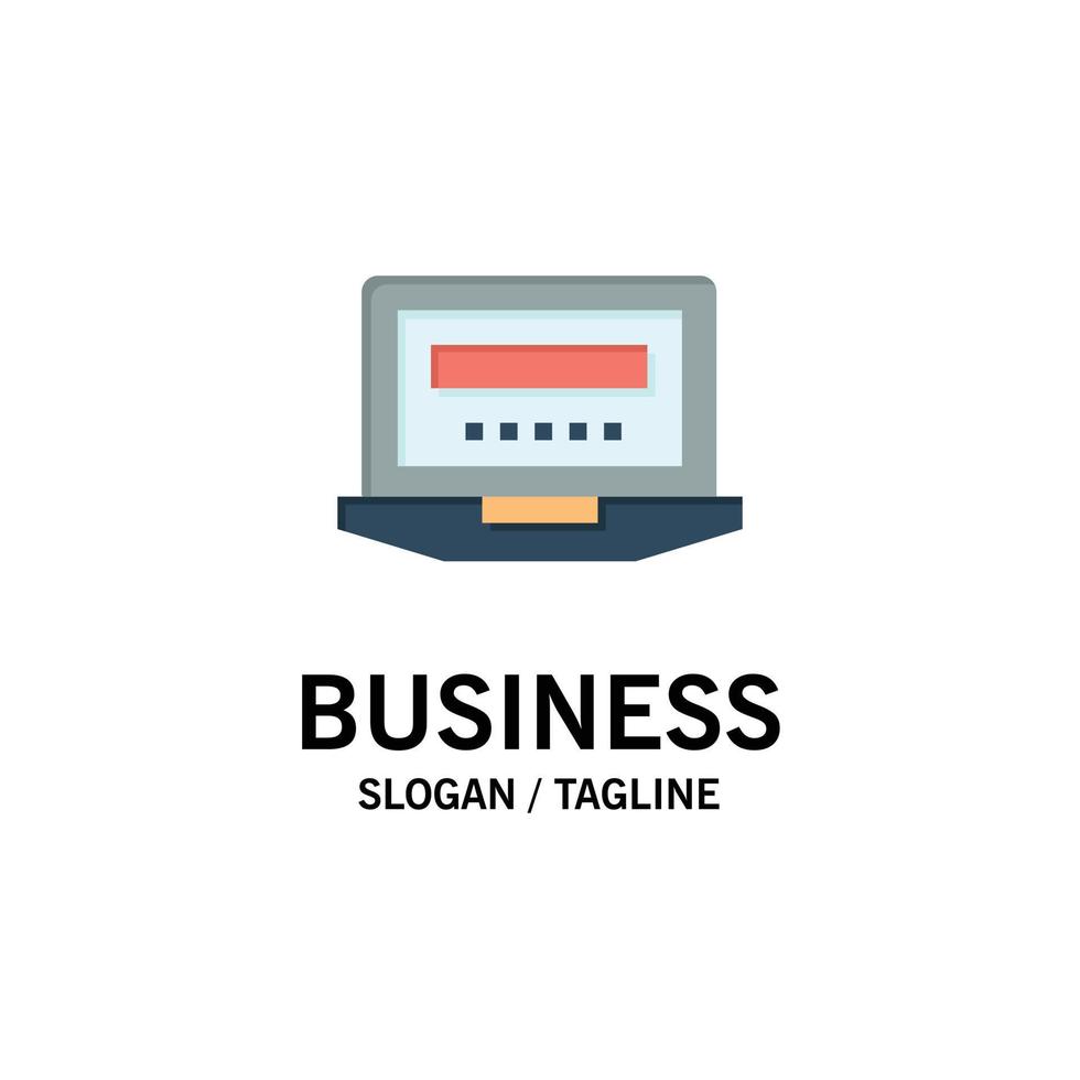ordinateur portable matériel informatique éducation modèle de logo d'entreprise couleur plate vecteur