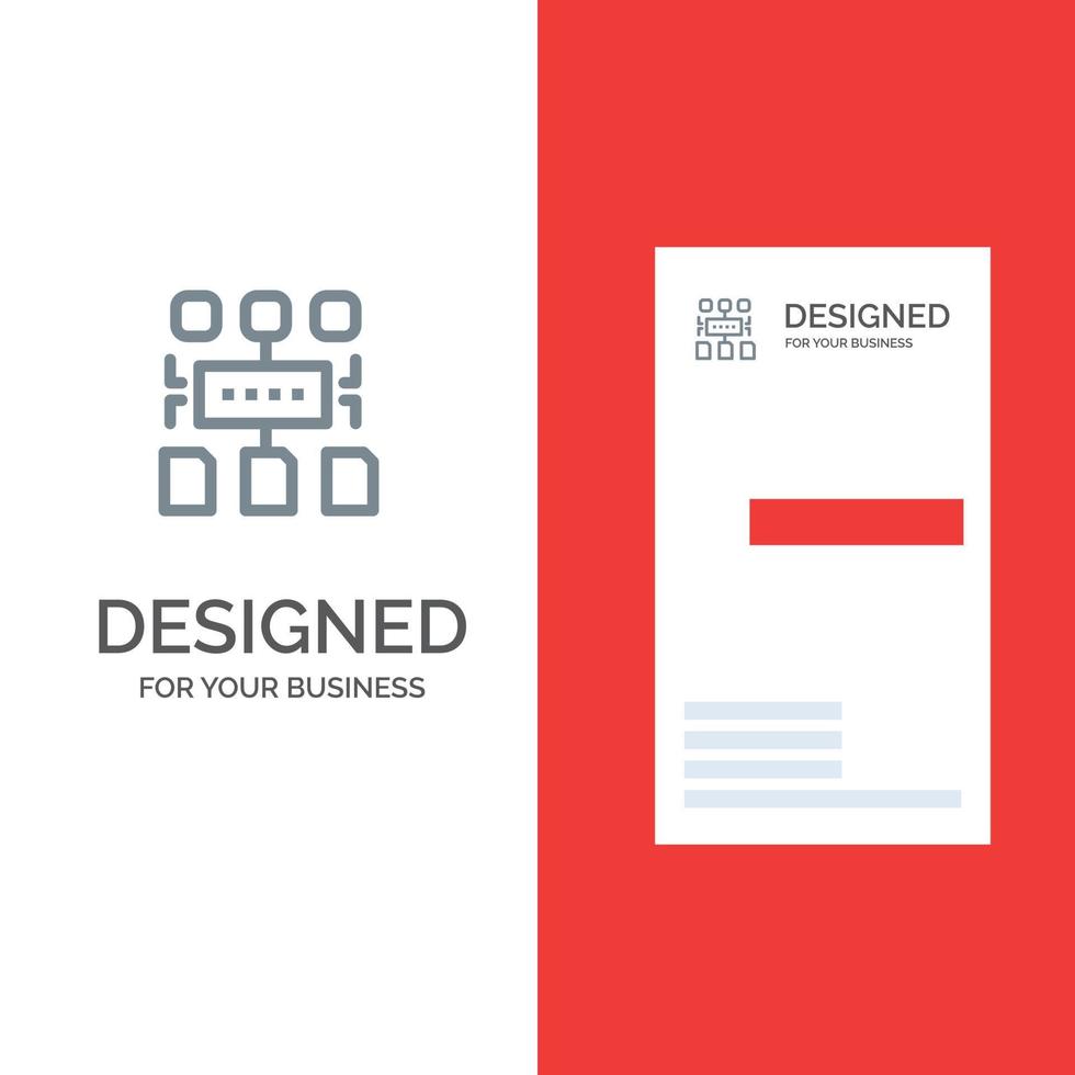 algorithme programme utilisateur document gris logo design et modèle de carte de visite vecteur