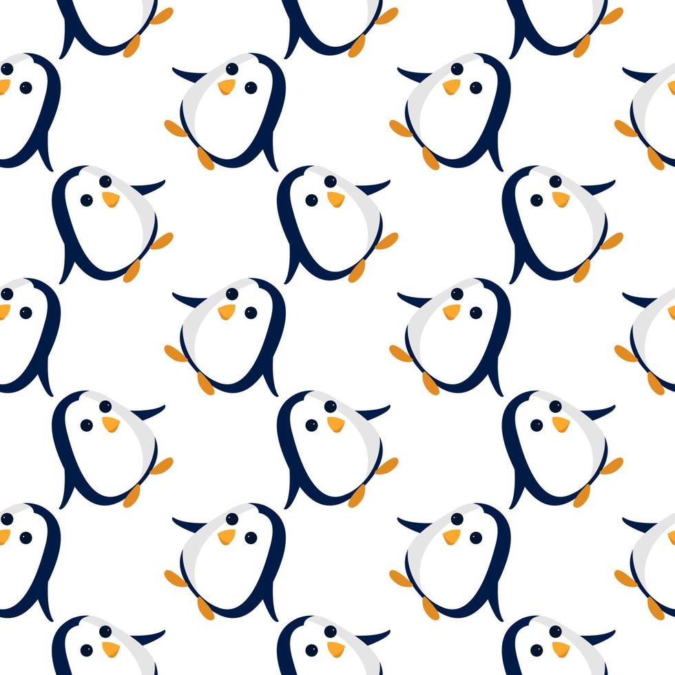 bébés pingouins, modèle sans couture sur fond blanc. vecteur