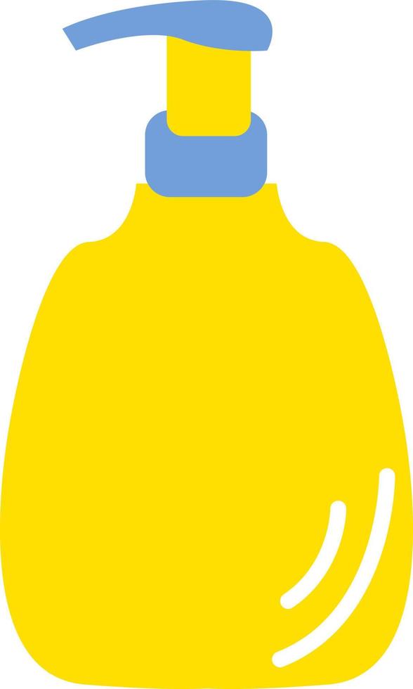 savon liquide jaune, illustration, vecteur sur fond blanc.