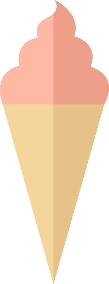 glace rose dans un cône, icône illustration, vecteur sur fond blanc
