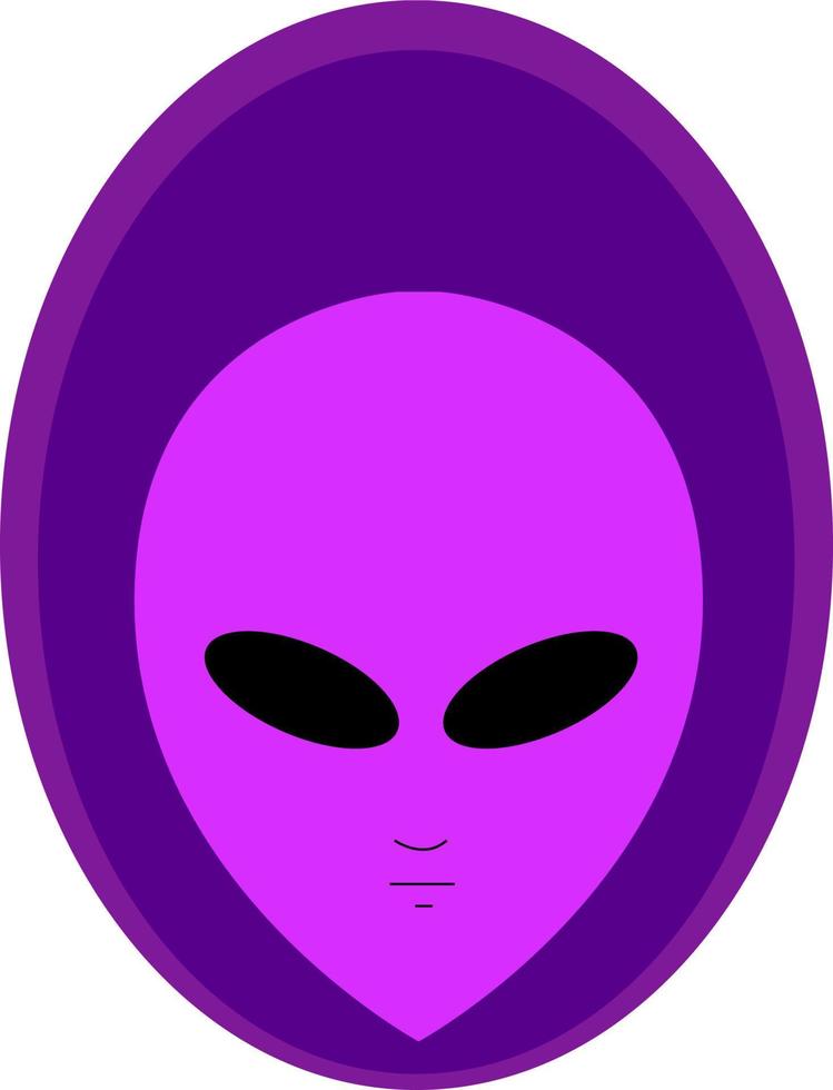 Alien violet, illustration, vecteur sur fond blanc.