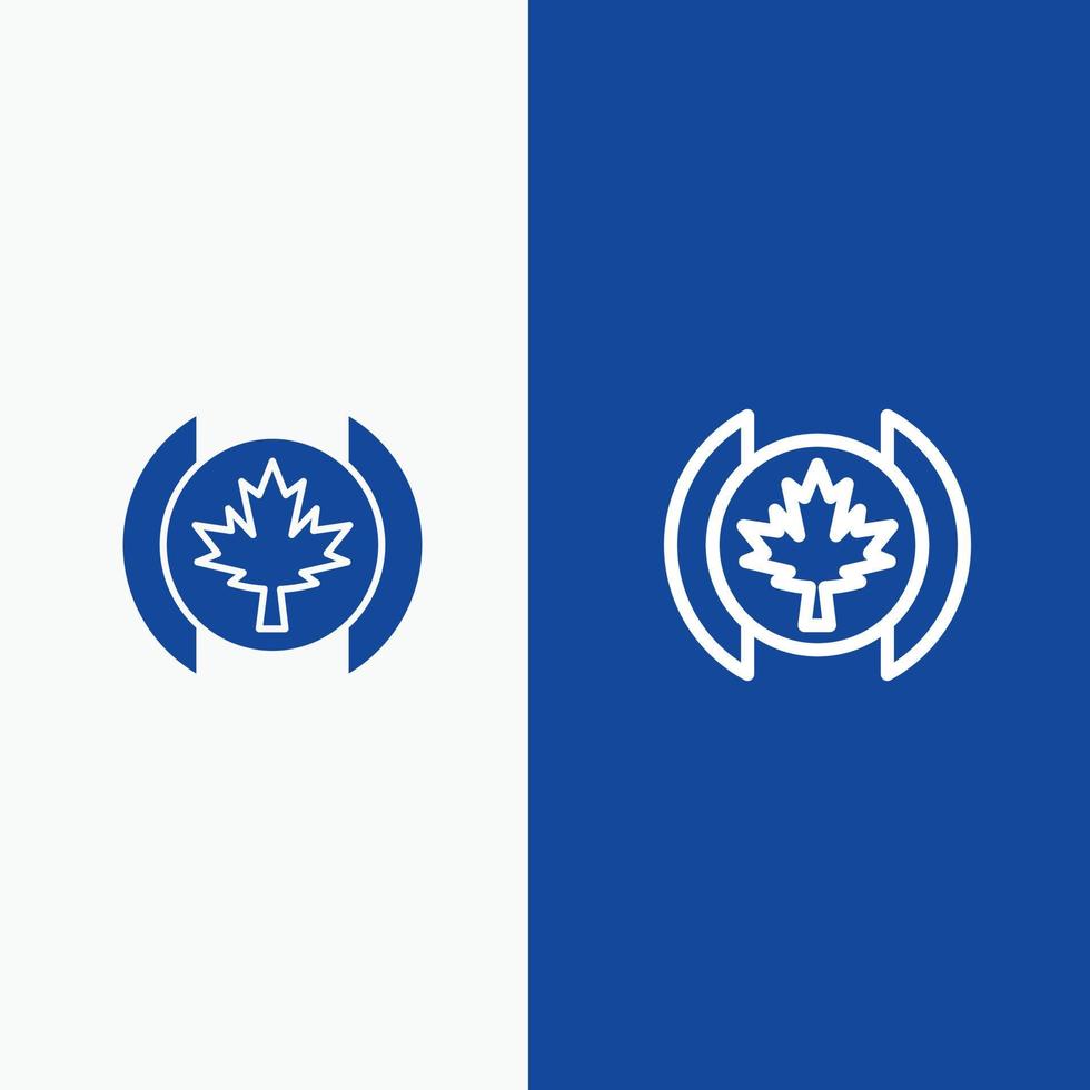 drapeau feuille arbre ligne et glyphe icône solide bannière bleue ligne et glyphe icône solide bannière bleue vecteur