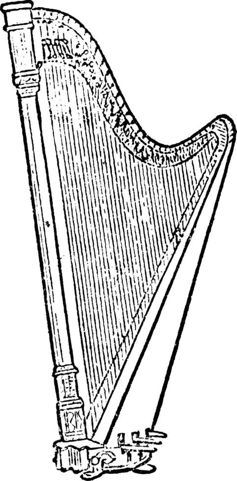 harpe, illustration vintage. vecteur