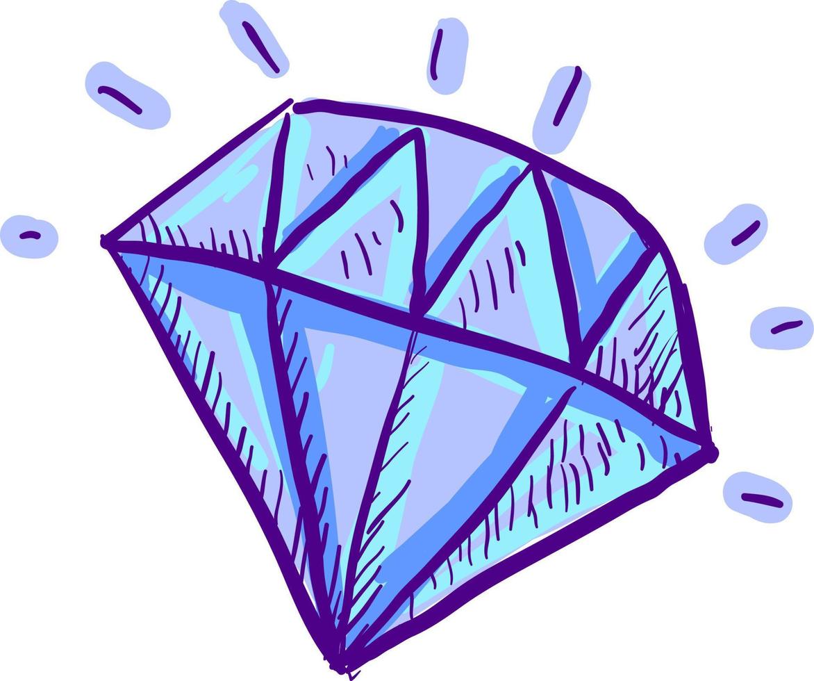 diamant brillant, illustration, vecteur sur fond blanc.