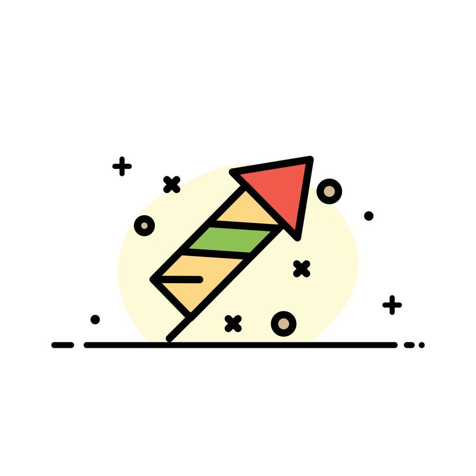 feu d'artifice feu pâques affaires ligne plate remplie icône vecteur modèle de bannière