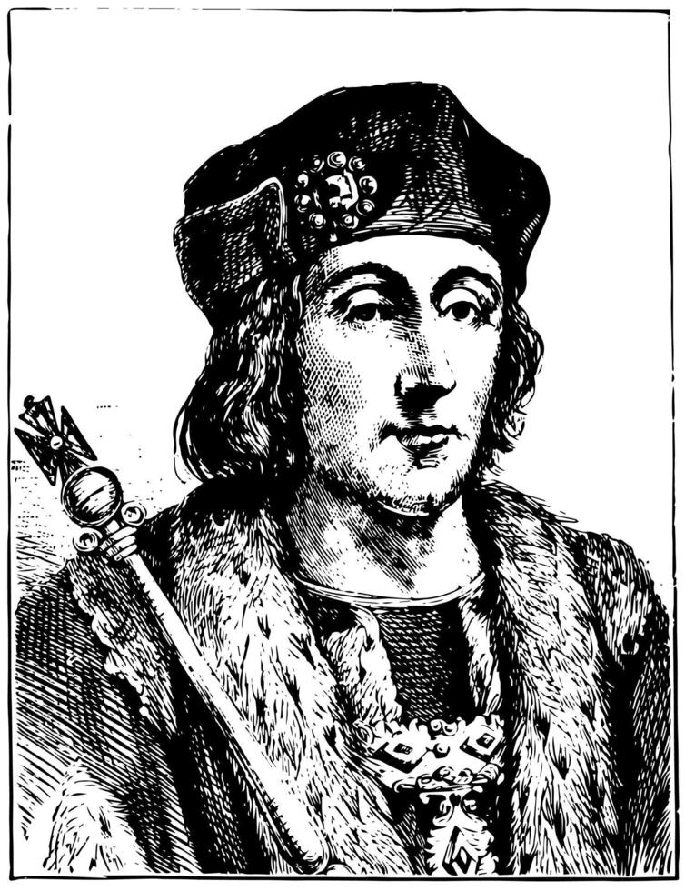 henry vii d'angleterre, illustration vintage vecteur