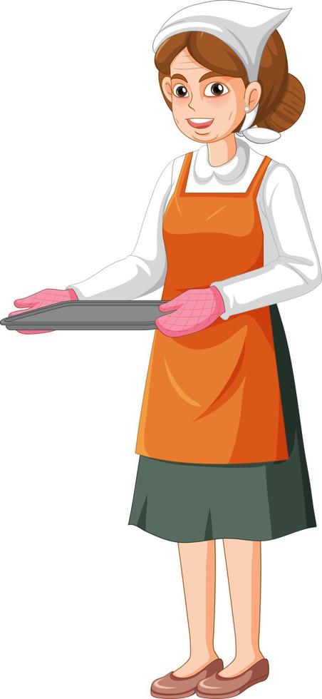 un personnage de dessin animé de boulanger vecteur