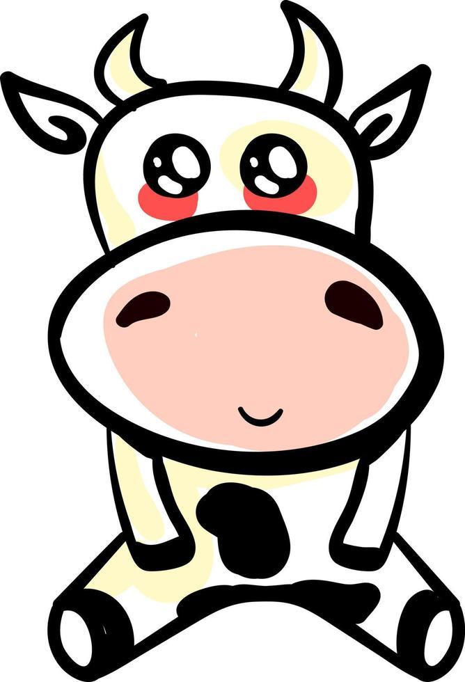 vache mignonne, illustration, vecteur sur fond blanc.