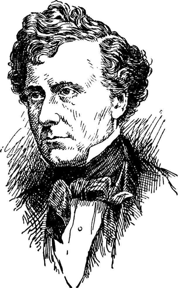 Franklin Pierce, illustration vintage vecteur