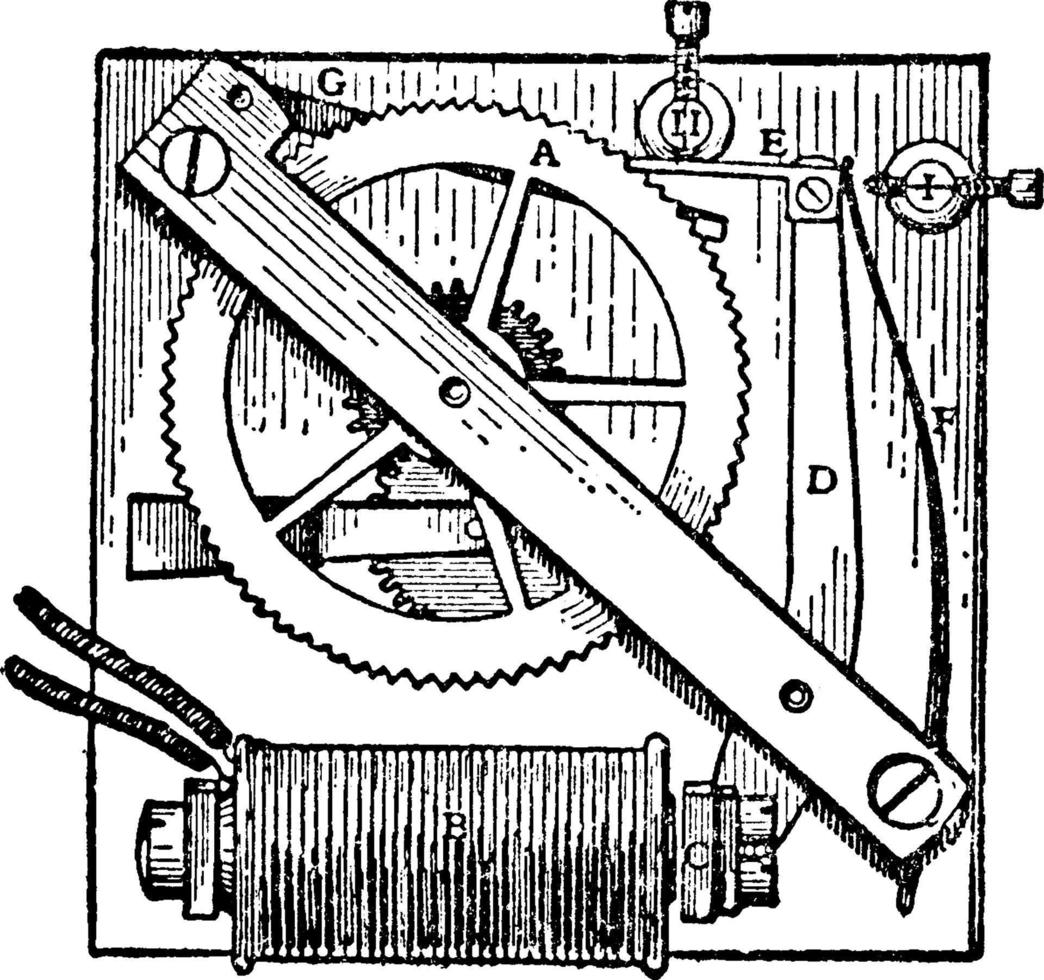 dispositif d'entraînement à cadran, illustration vintage. vecteur