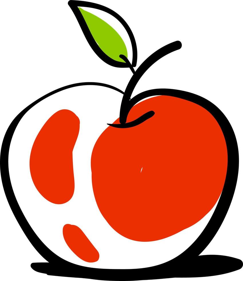 dessin de pomme rouge, illustration, vecteur sur fond blanc.