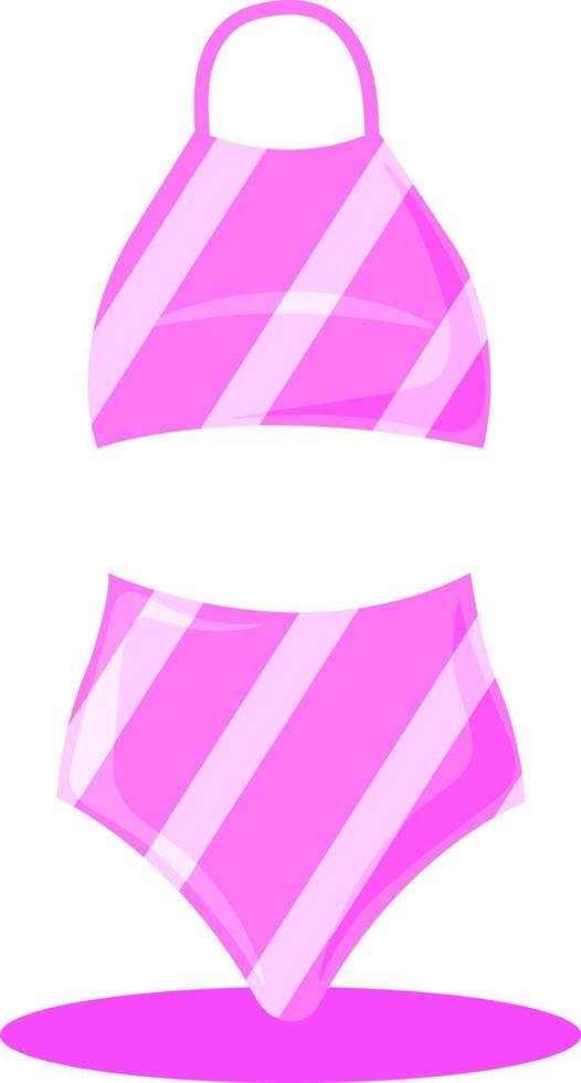 maillot de bain rose, illustration, vecteur sur fond blanc.