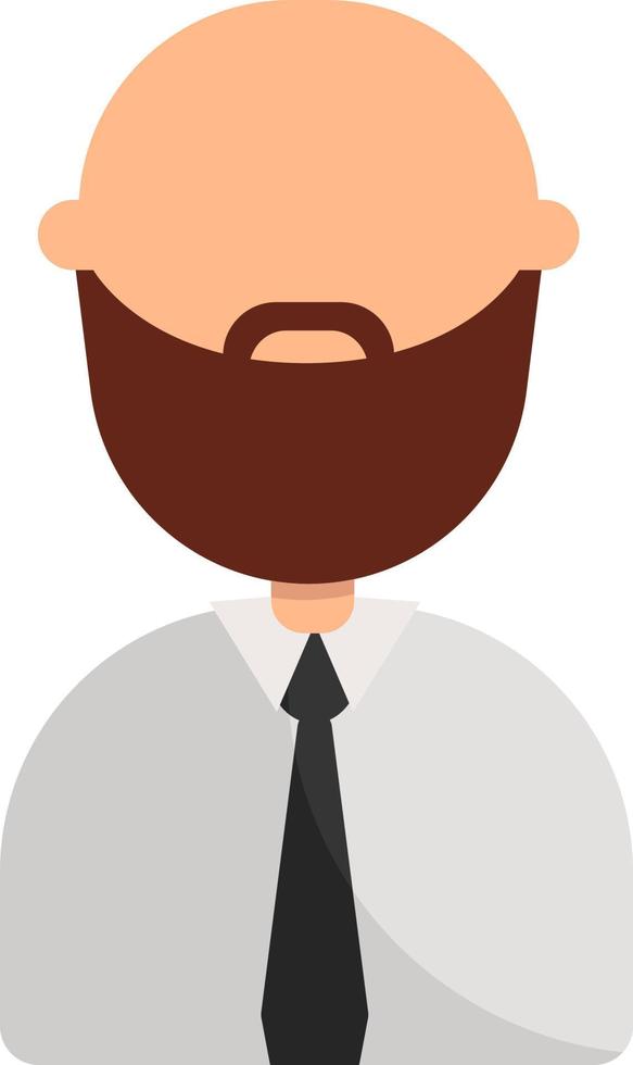 homme chauve avec barbe, illustration, vecteur sur fond blanc.