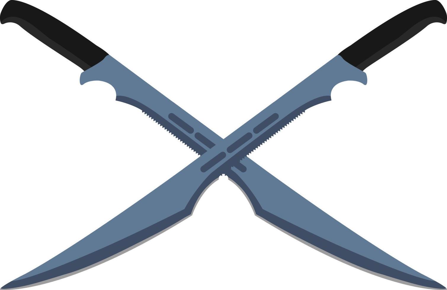 épées ninja, illustration, vecteur sur fond blanc