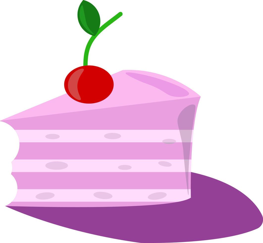 gâteau rose, illustration, vecteur sur fond blanc.