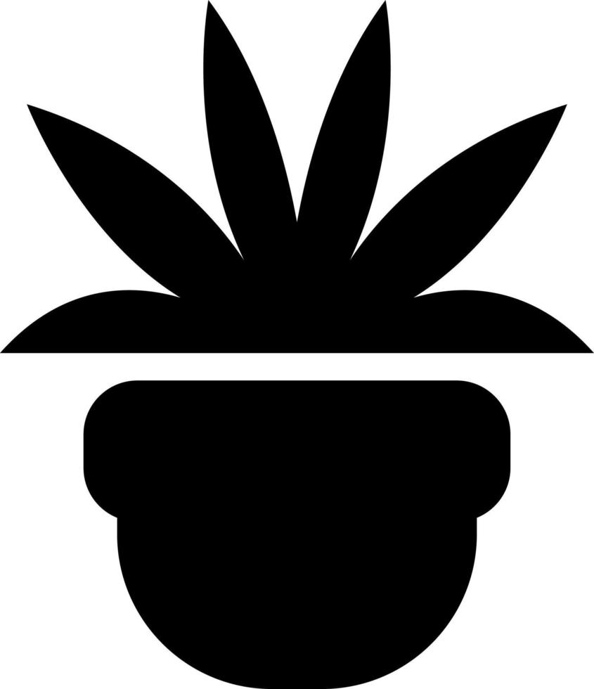 plante d'intérieur noire, illustration, vecteur sur fond blanc
