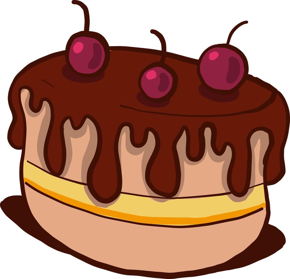 Gâteau au chocolat , illustration, vecteur sur fond blanc