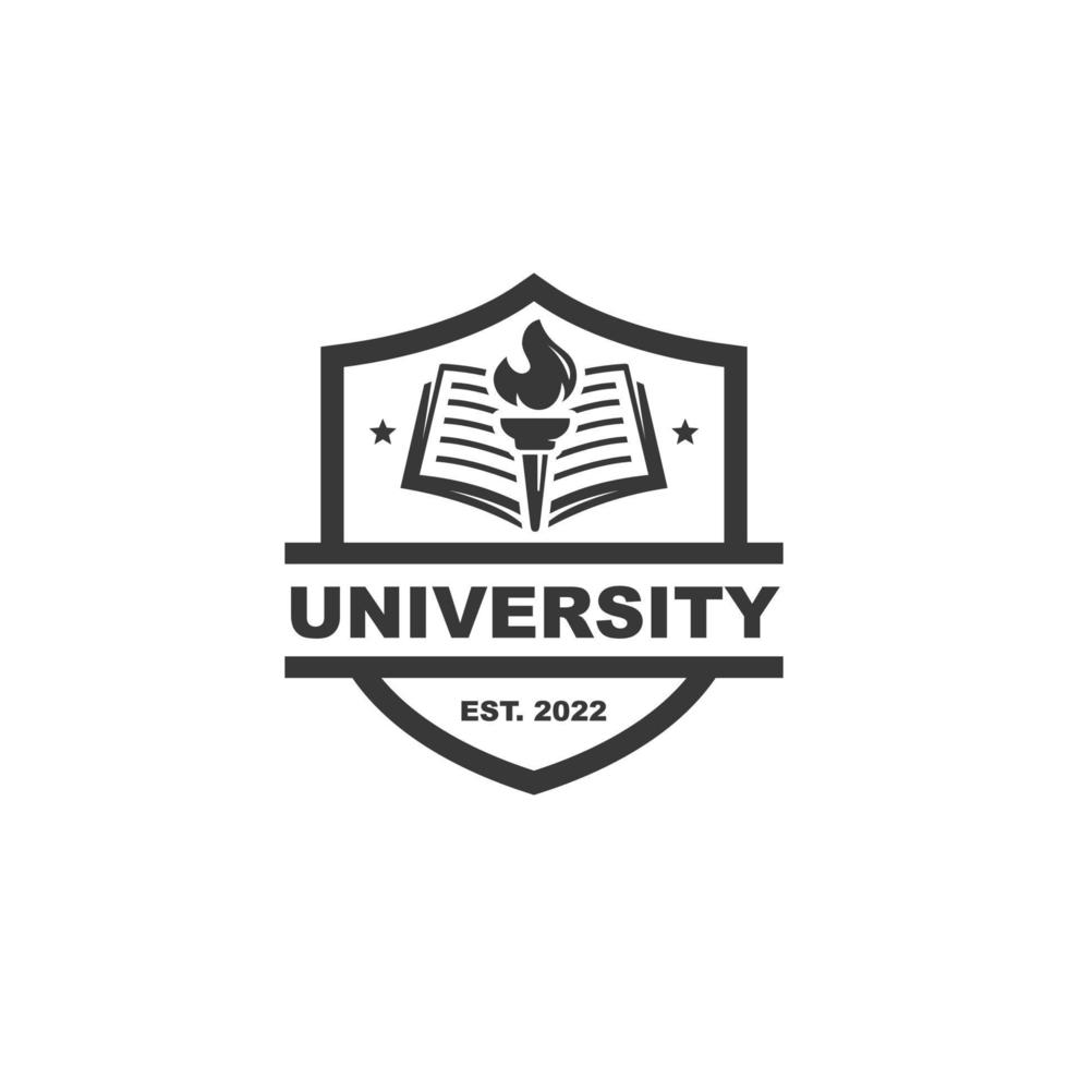 illustration vectorielle de conception de logo d'emblème d'école. logo de l'éducation. logo de l'université vecteur