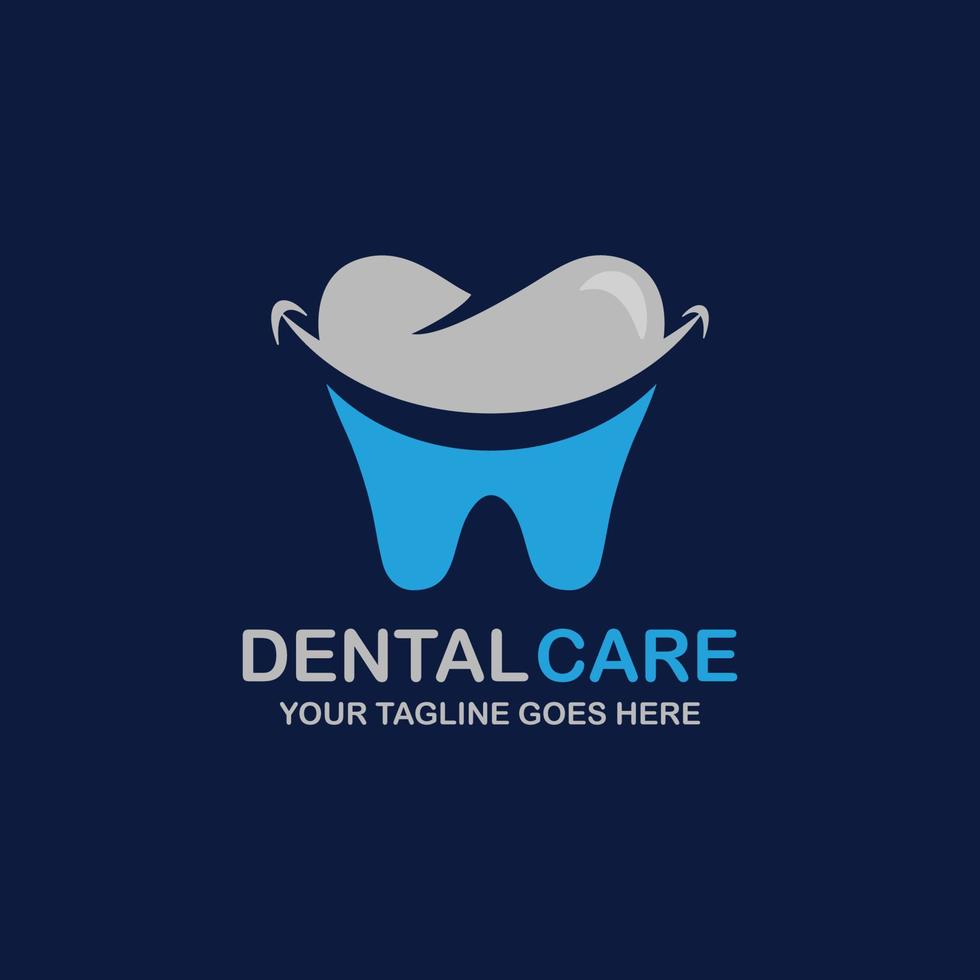illustration vectorielle de conception de logo de soins dentaires. logo dentaire. logo orthodontique vecteur