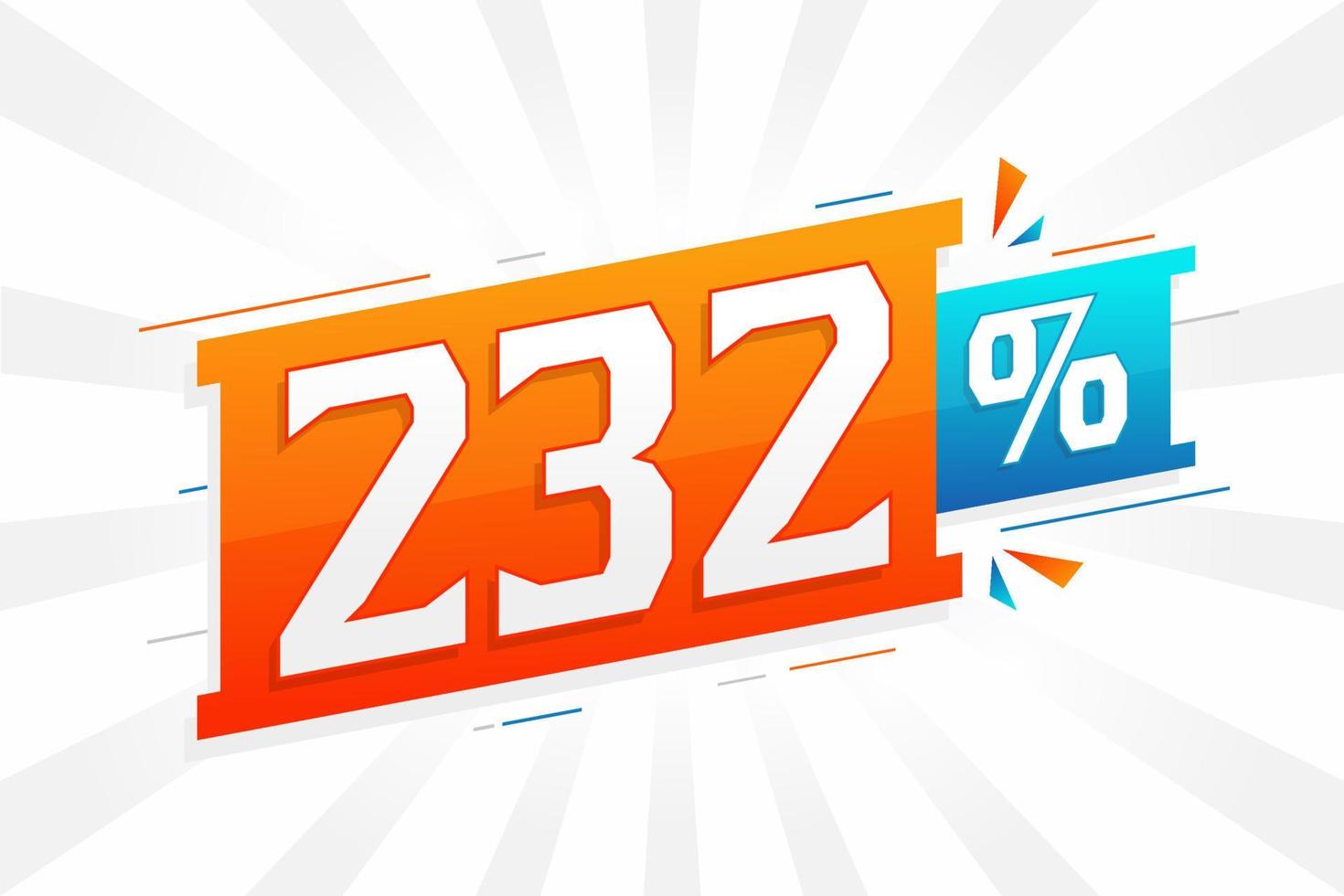 232 promotion de bannières marketing à prix réduits. Conception promotionnelle de 232 % des ventes. vecteur