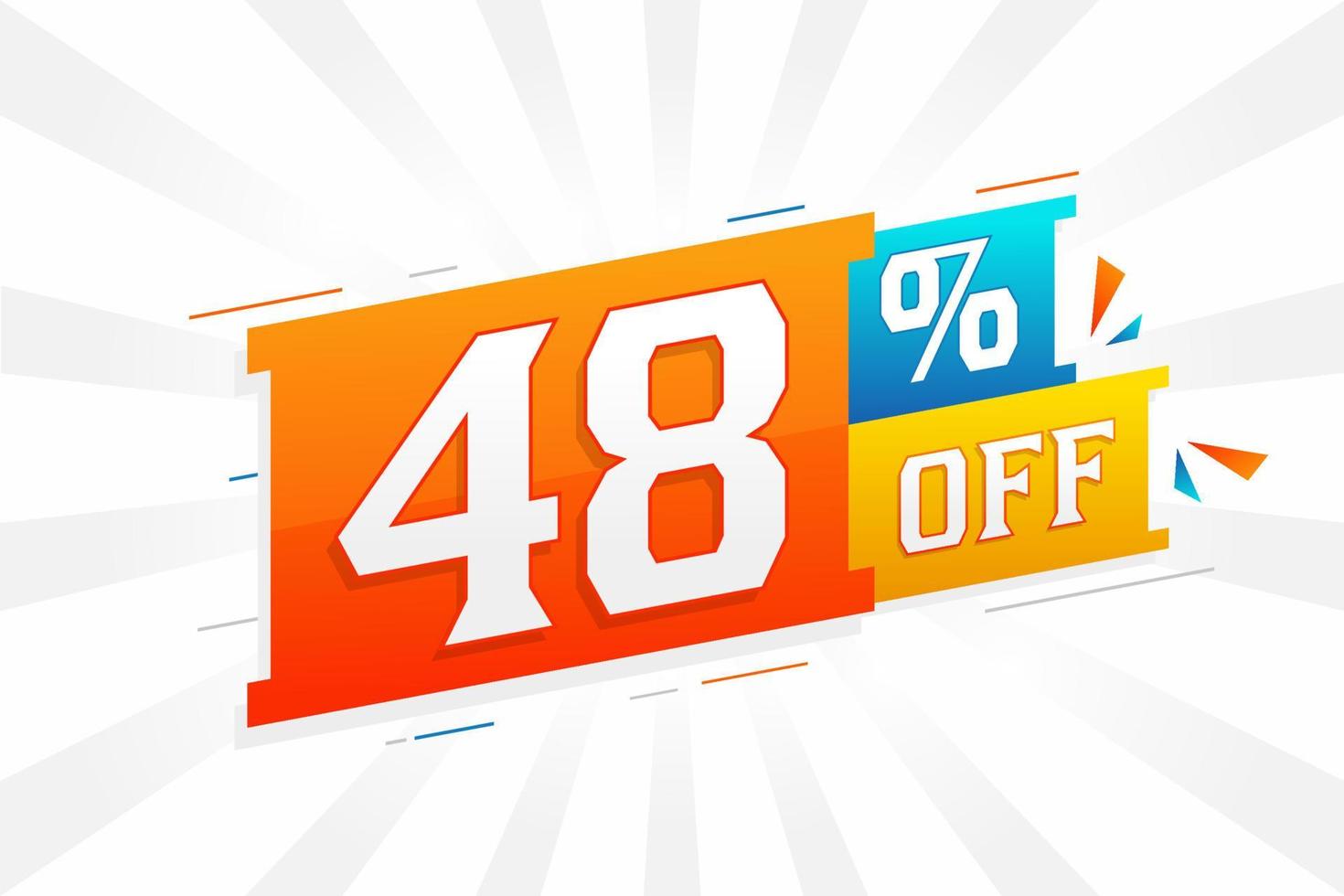48 % de réduction sur la conception d'une campagne promotionnelle spéciale 3d. 48 de l'offre de remise 3d pour la vente et le marketing. vecteur