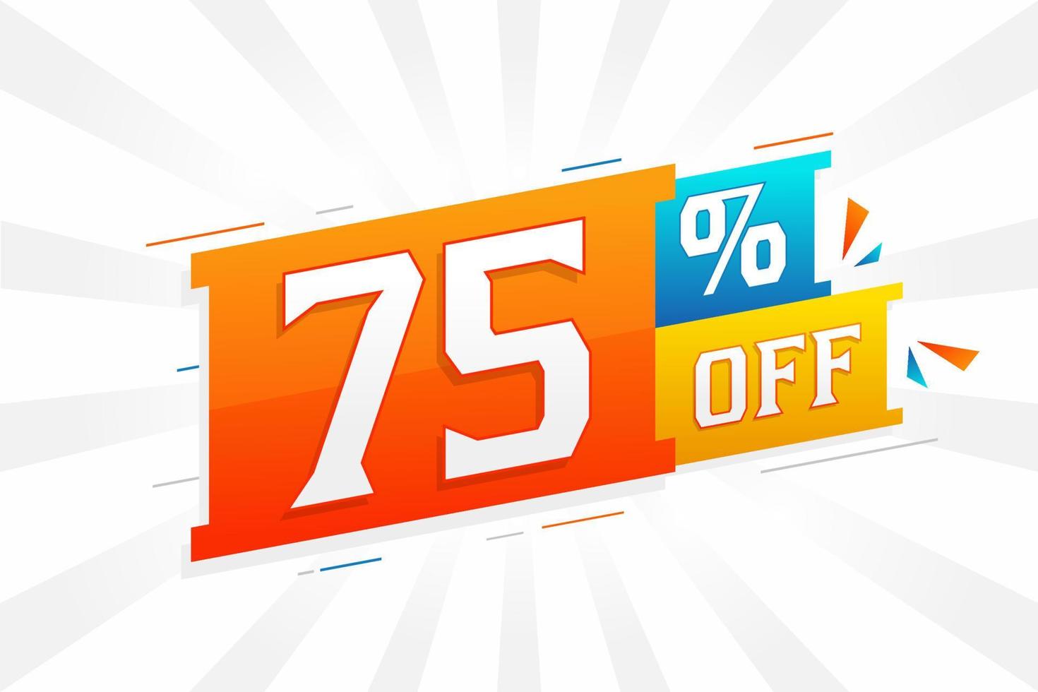 75 % de réduction sur la conception d'une campagne promotionnelle spéciale 3d. 75 de l'offre de remise 3d pour la vente et le marketing. vecteur