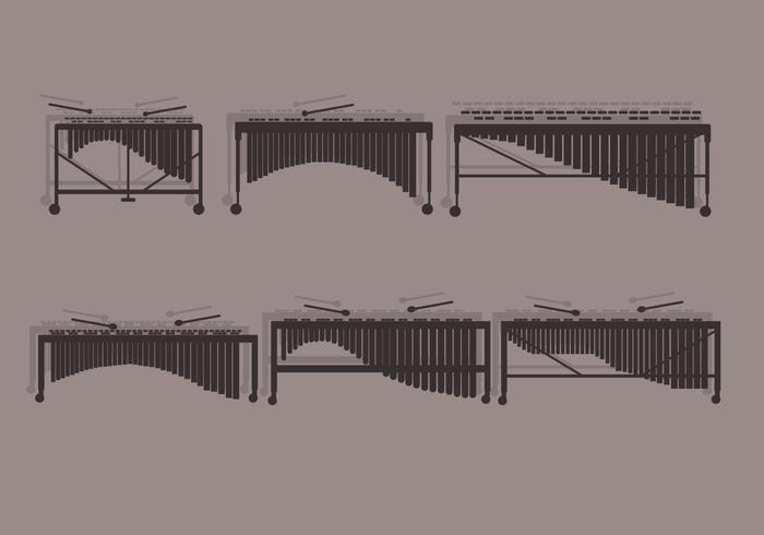 Marimba front view vector