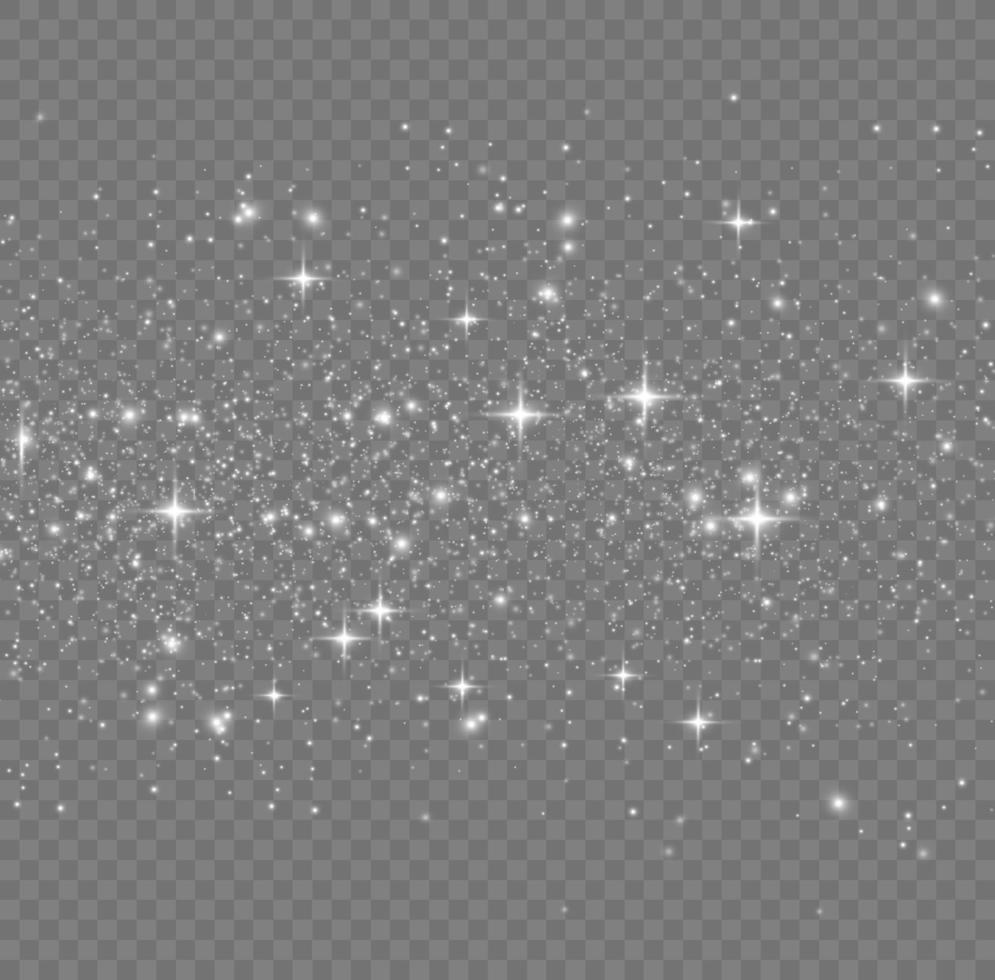 étincelles blanches effet de lumière spécial scintillant. le vecteur scintille. poussière abstraite de noël. effet de particules de poussière magique étincelante. texture pétillante. étincelles de poussière d'étoiles