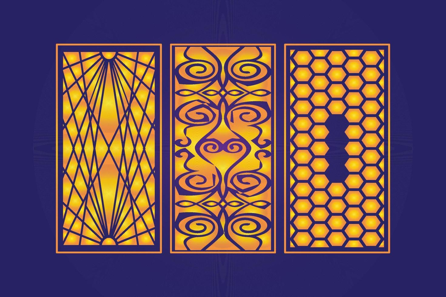 modèle de panneaux décoratifs islamiques découpés au laser avec texture géométrique abstraite et laser floral vecteur