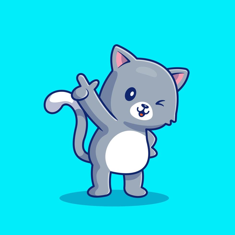 illustration d'icône de vecteur de dessin animé de pointage de chat mignon. concept d'icône animale isolé vecteur premium. style de dessin animé plat
