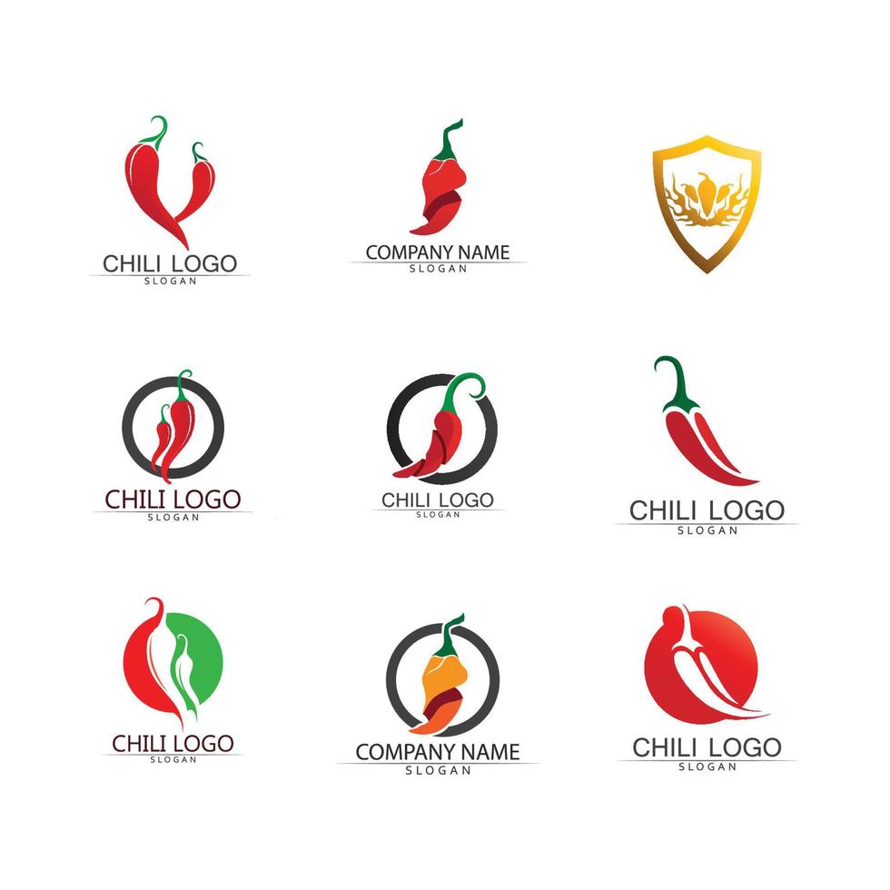 piment et icône chaude saison alimentaire conception logo vecteur